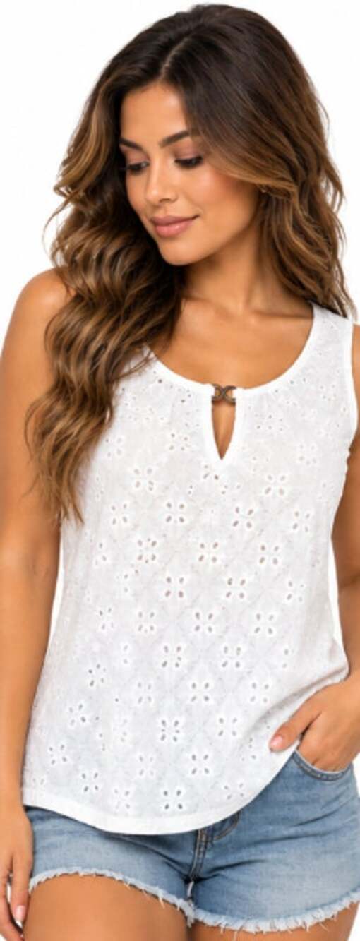 White eyelet blouse
